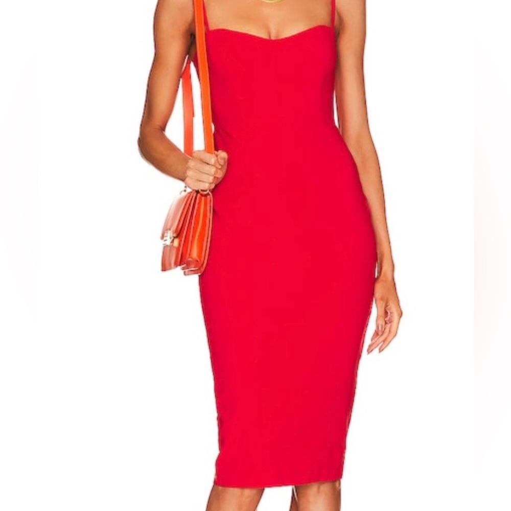 Nookie Red Midi Bodycon Dress - worn once